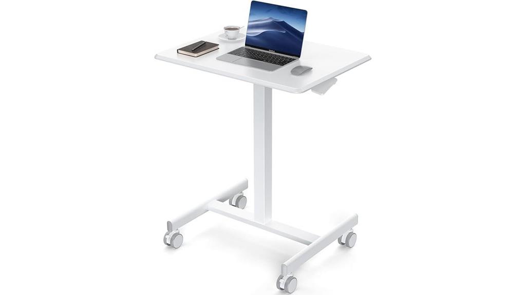 compact adjustable rolling desk