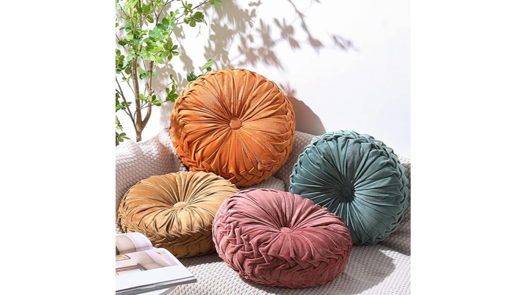 decorative round pleated pillows