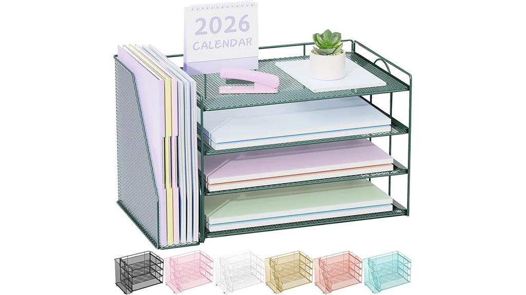 desk paper and supply organizer
