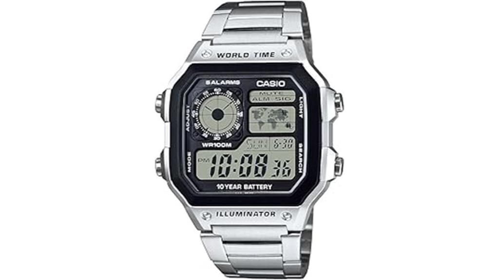digital watch with world time
