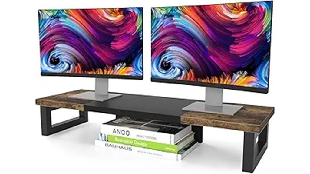dual monitor riser stand