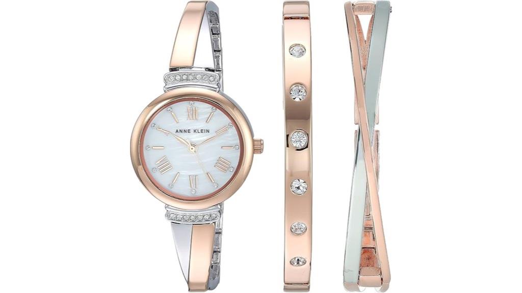elegant crystal bangle watch