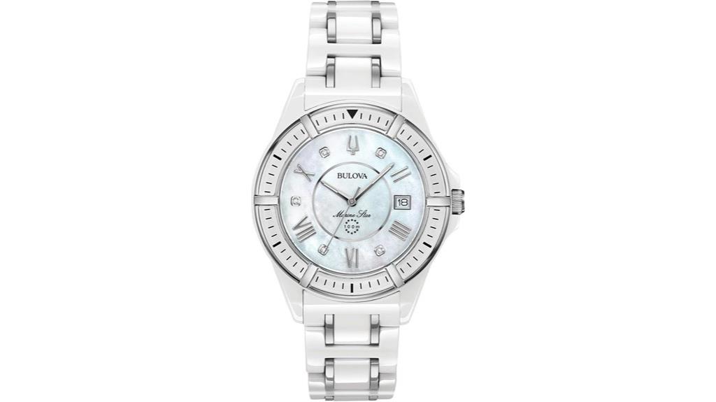 elegant diamond ceramic watch