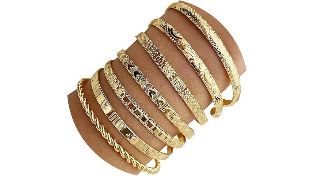 elegant gold bangle bracelets