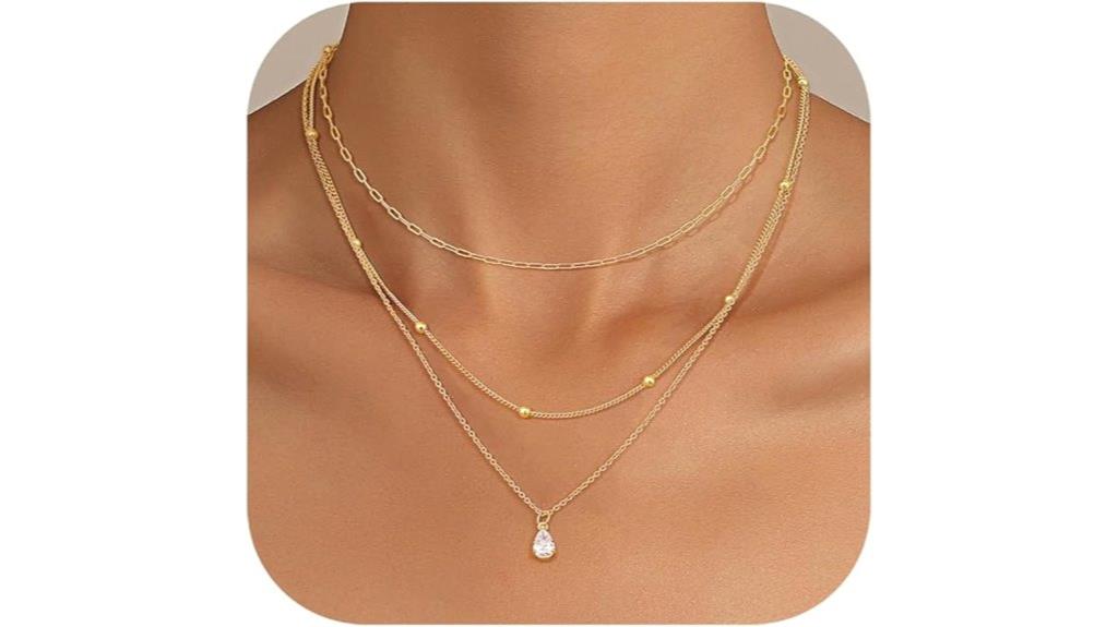 elegant layered gold necklace