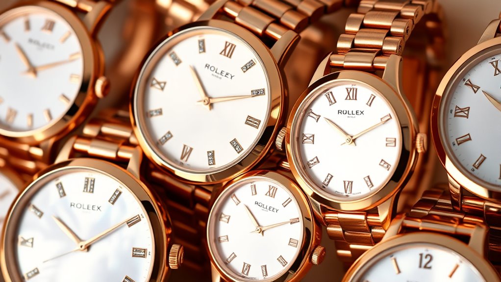 elegant rose gold watch selection