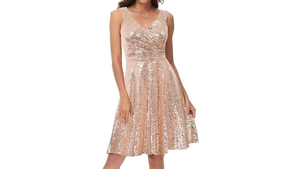 elegant sleeveless v neck dress