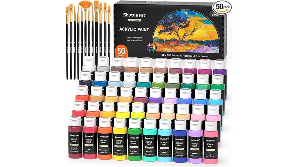 fifty color acrylic paint set
