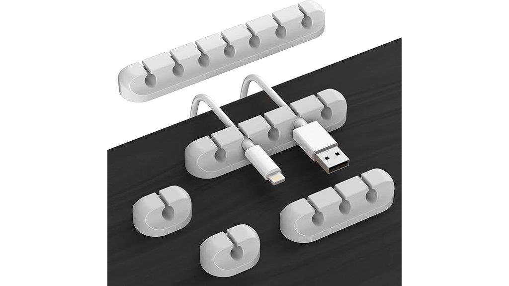 five grey desk organizers