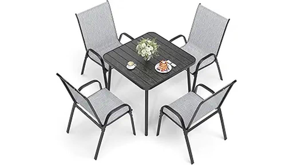 five piece patio dining set