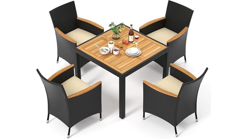 five piece patio dining set