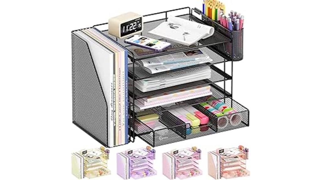 five tier desk storage