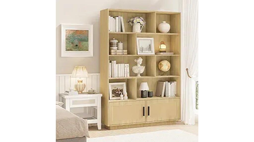 five tier rattan bookshelf