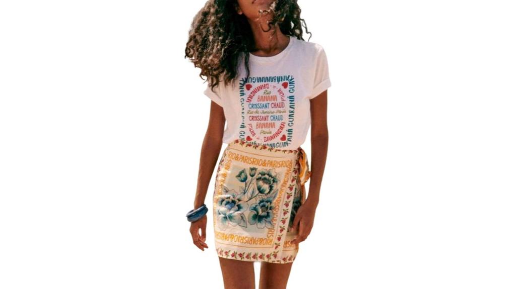 floral high waist mini skirt