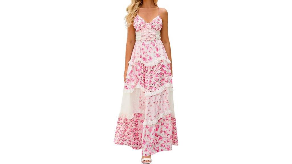 floral v neck maxi