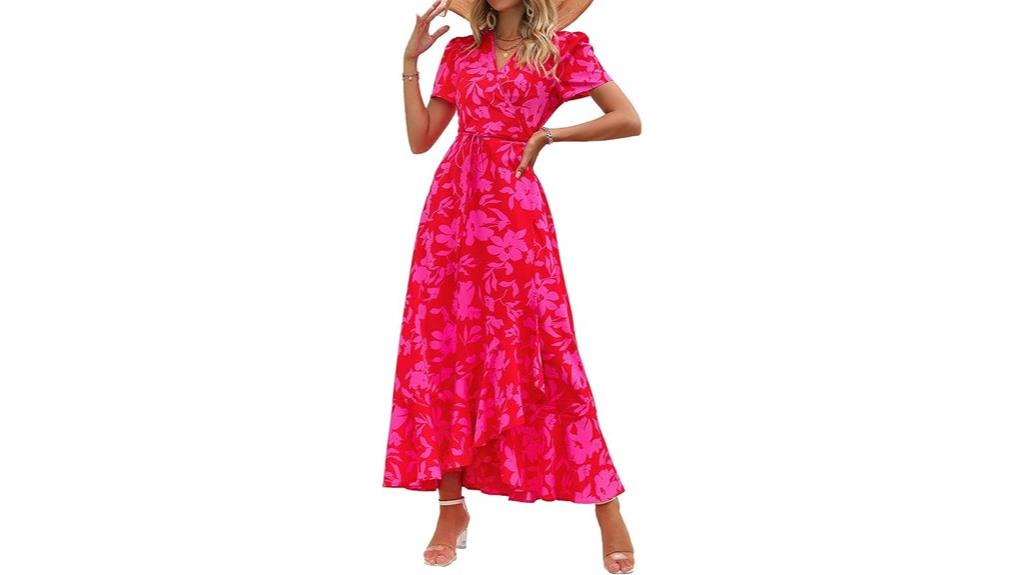 floral wrap summer dress