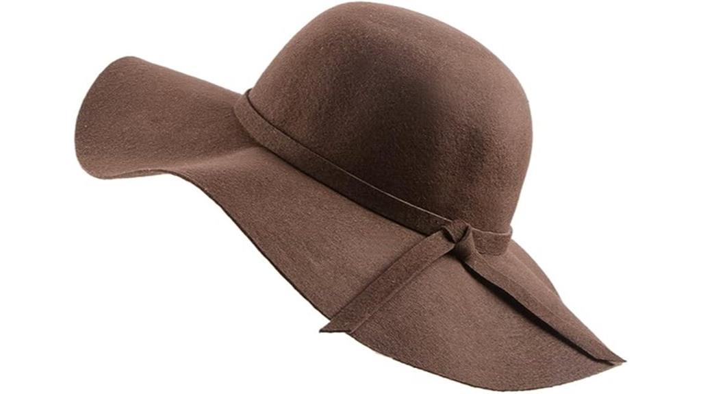 foldable wide brim wool hat