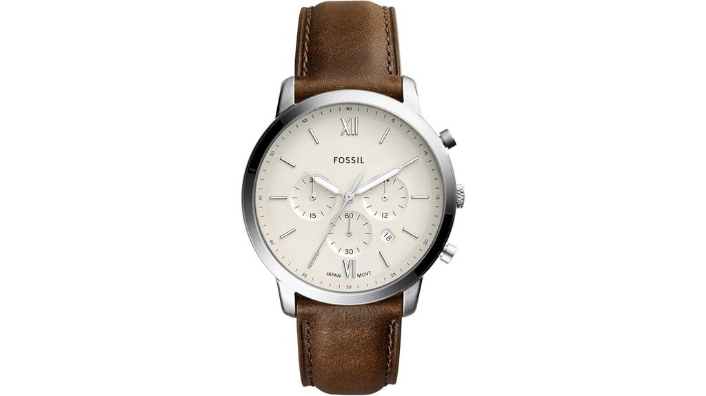 fossil men s leather chronograph