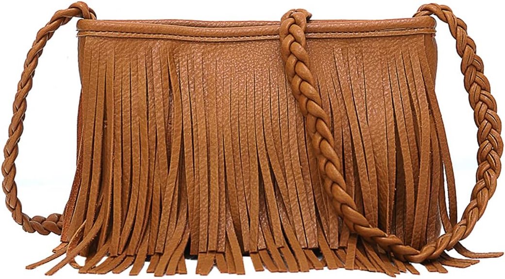 fringe tassel leather bag