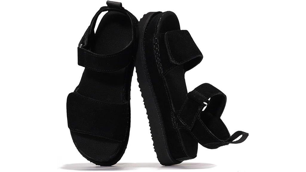 genuine leather platform sandals