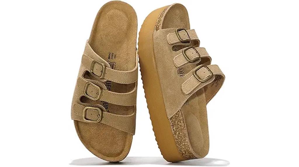 genuine suede platform sandals