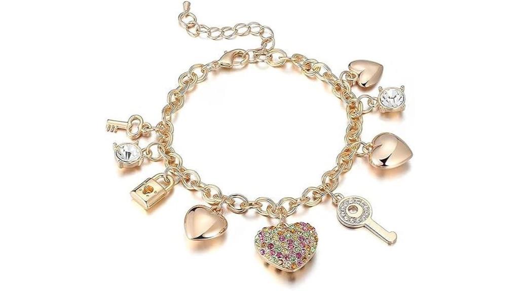 gold chain charm bracelet