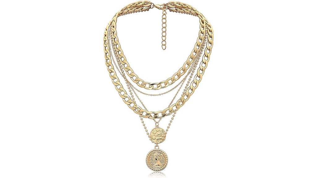 gold coin pendant necklace