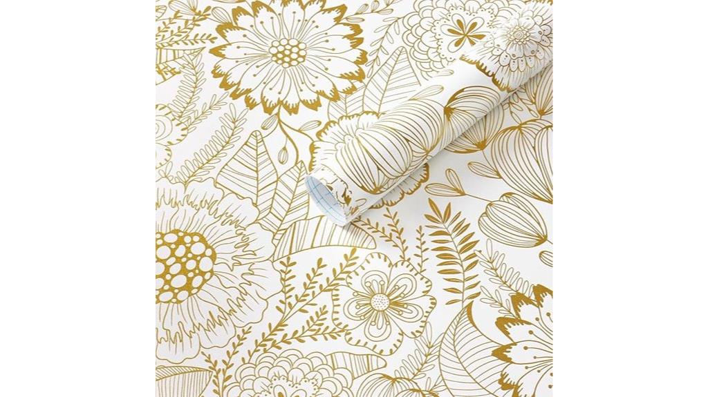 gold floral peel and stick