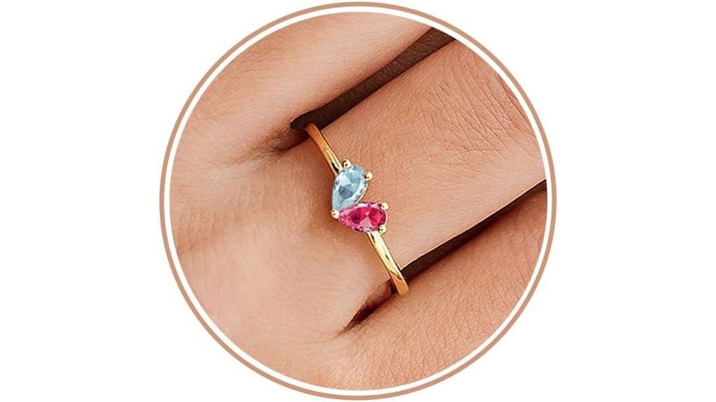 gold heart emerald ring