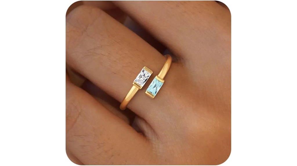 gold plated emerald ring