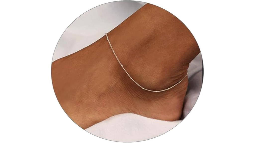 gold silver dainty anklet