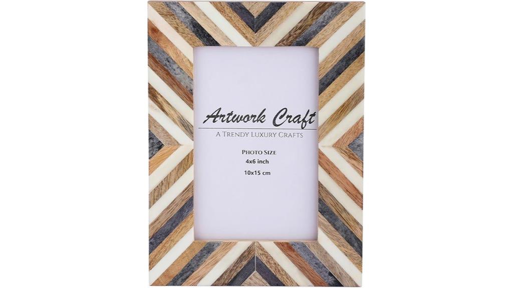 gray white chevron frame