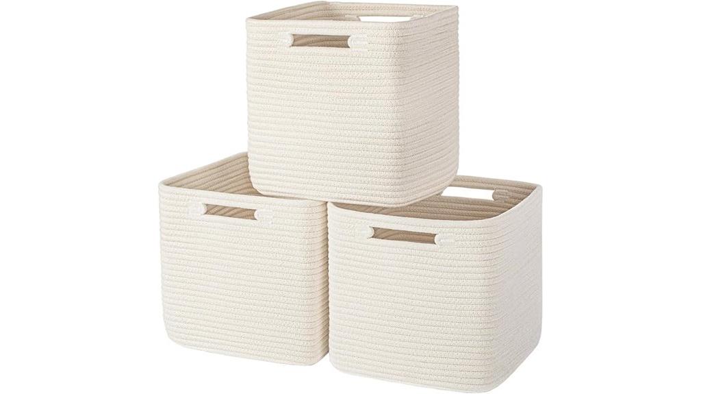 handcrafted cotton storage bins