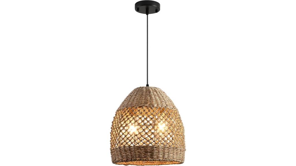 handmade rattan wicker pendant