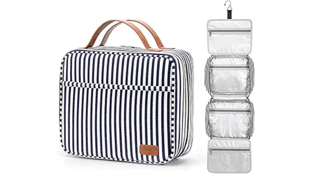 hanging toiletry bag with compartments