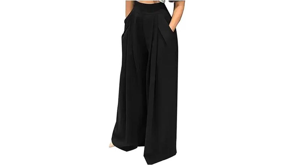 high waist wide leg trousers