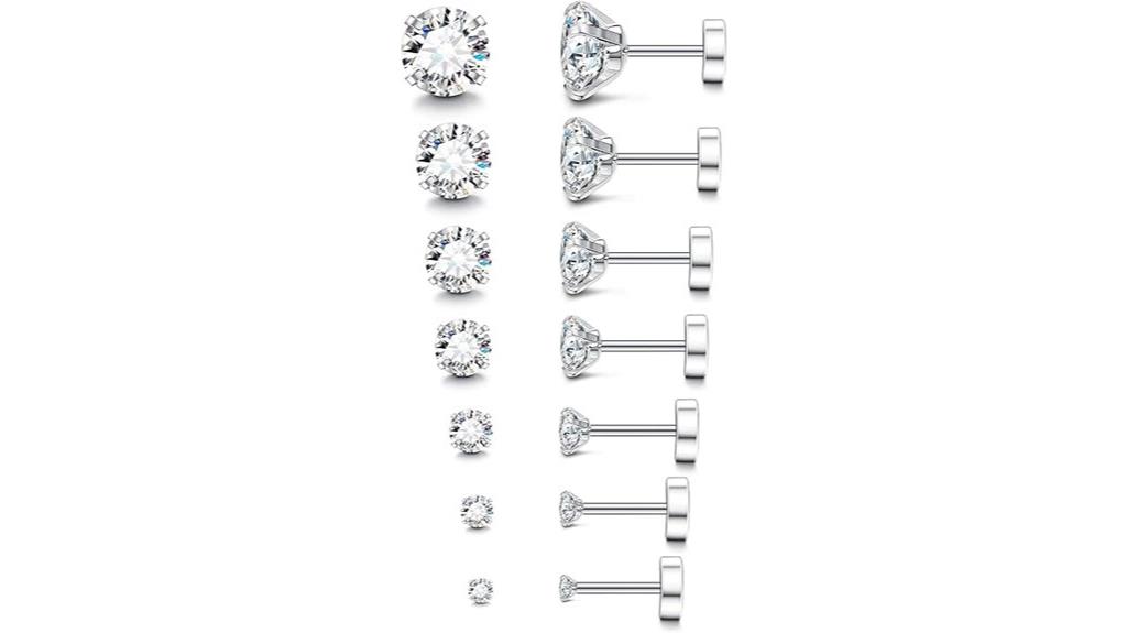 hypoallergenic flat back earrings