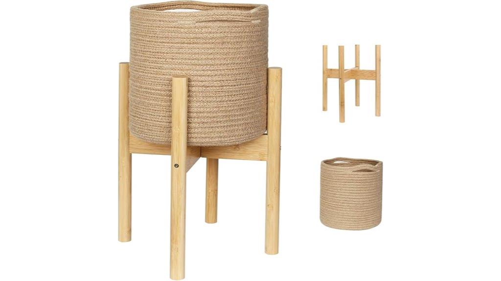 indoor wicker plant stand