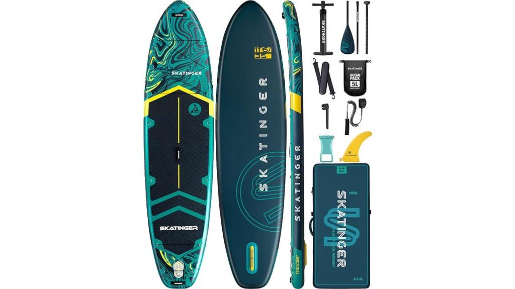 inflatable paddleboard with backpack