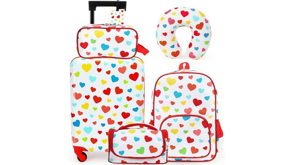 kids 5 piece luggage set