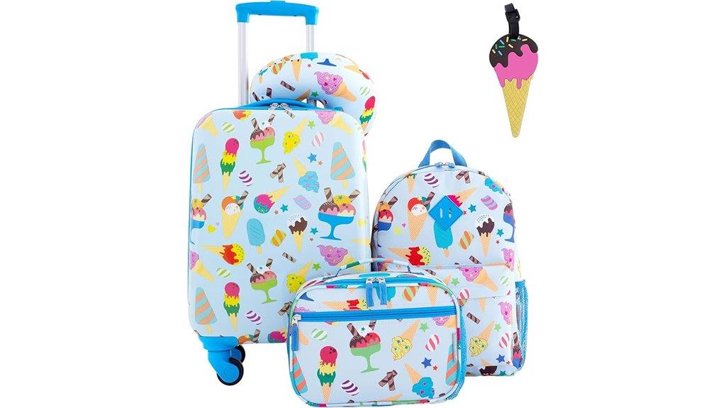 kids ice cream luggage set