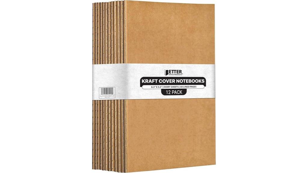 kraft a5 notebook pack
