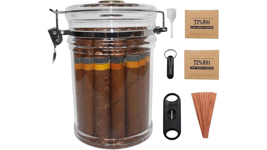 large clear acrylic cigar jar