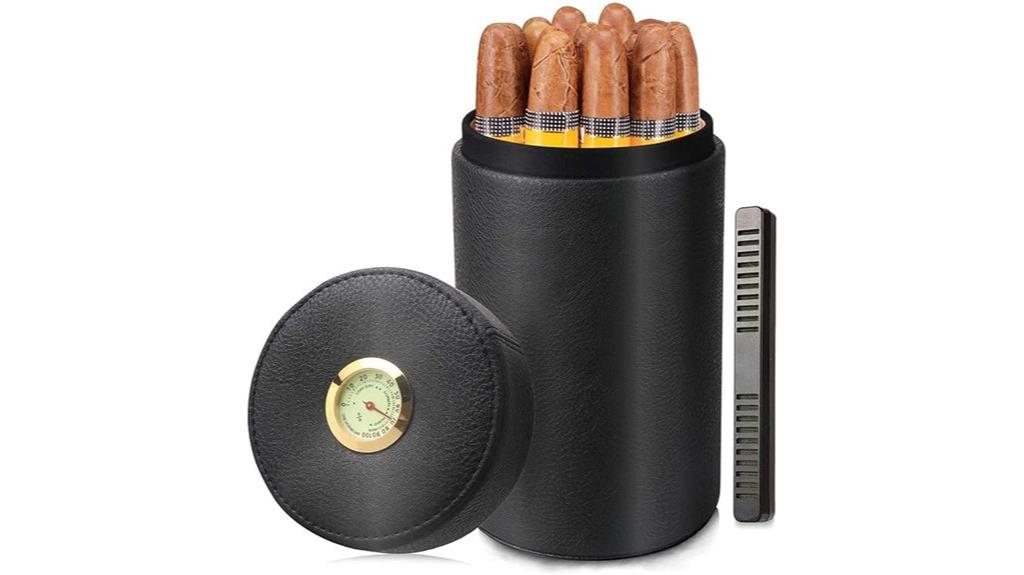 leather cedar wood humidor