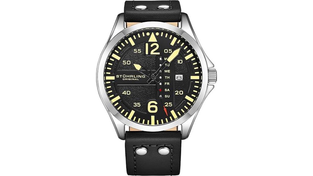 leather men s watch with rivets
