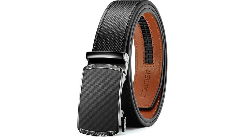leather ratchet belt for men