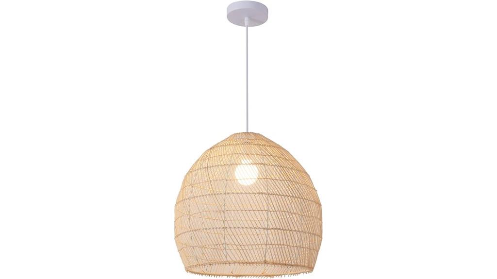 light rattan pendant fixture