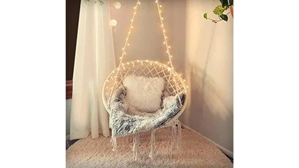 lighted bedroom hanging chair