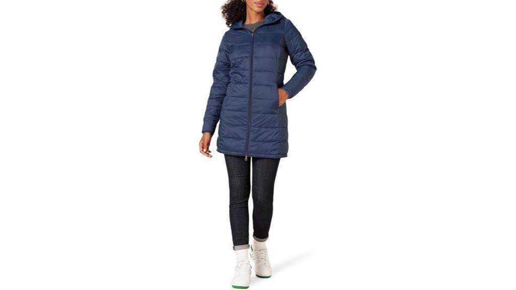 lightweight hooded puffer coat
