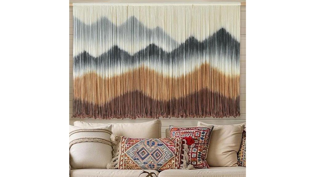 macrame mountain wall art